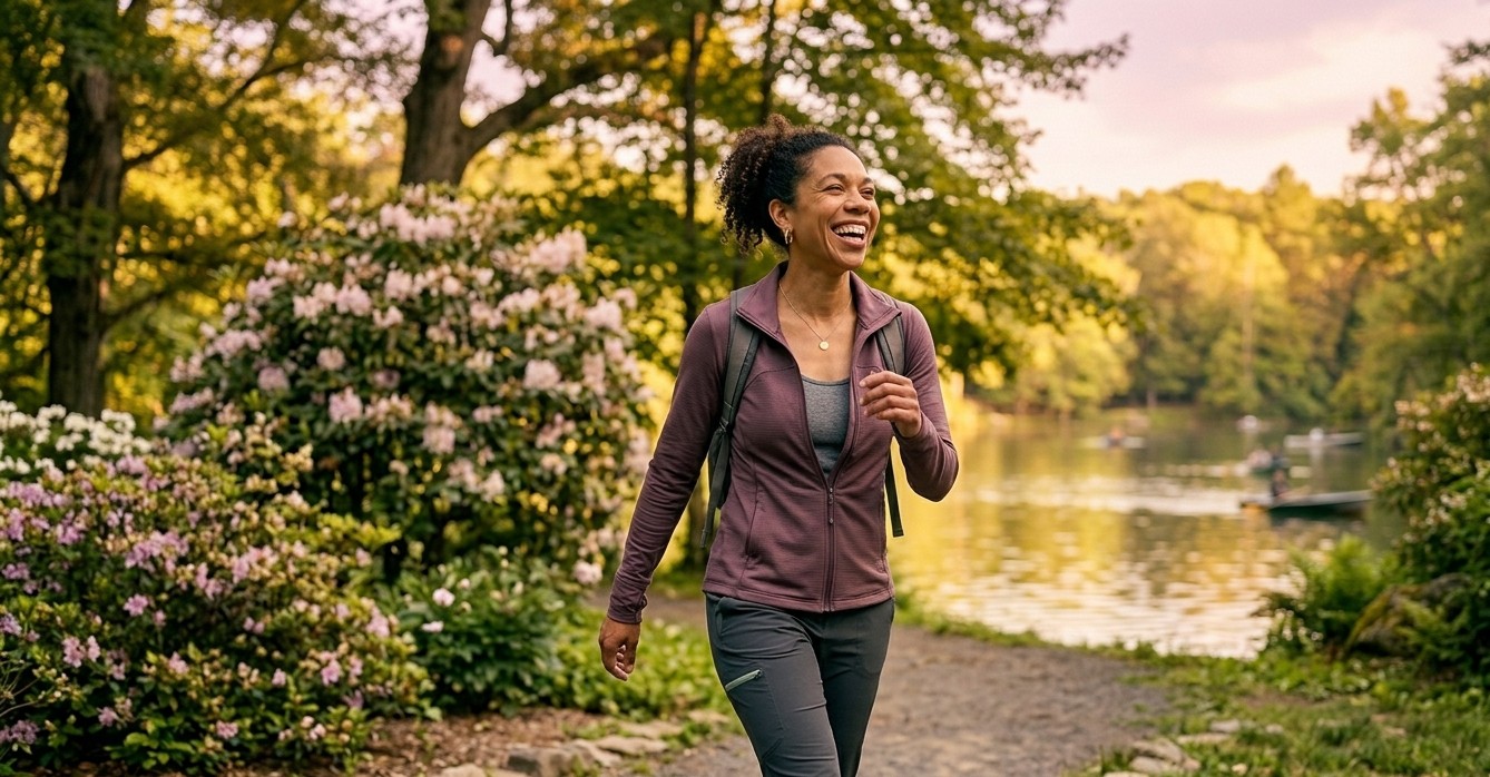 Active woman enjoying freedom of movement after treatment